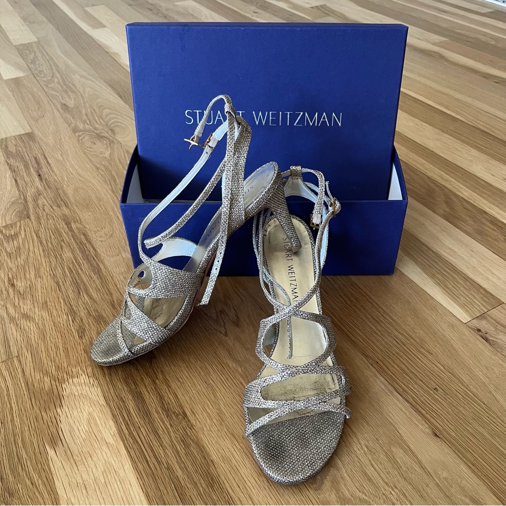 Stuart Weitzman Sunset Strip Sparkly Heels sz 8.5